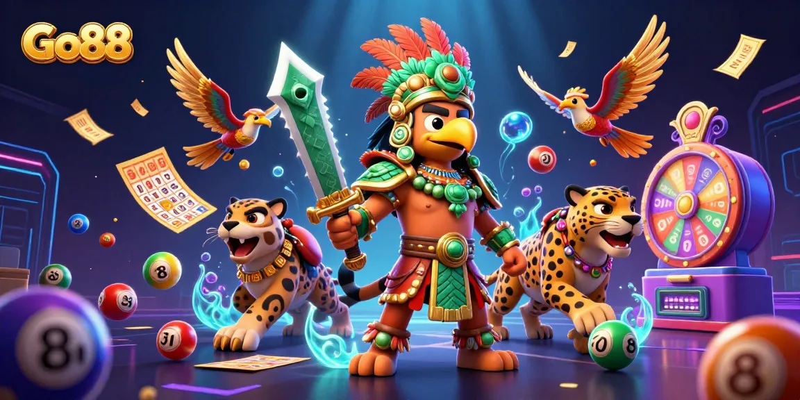 Experience the excitement of Go88 with vibrant casino-themed characters and lively game elements.