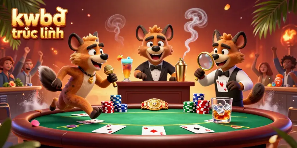Hyenas running a sports betting venue with vibrant elements showcasing kqbđ trưc tuyến.