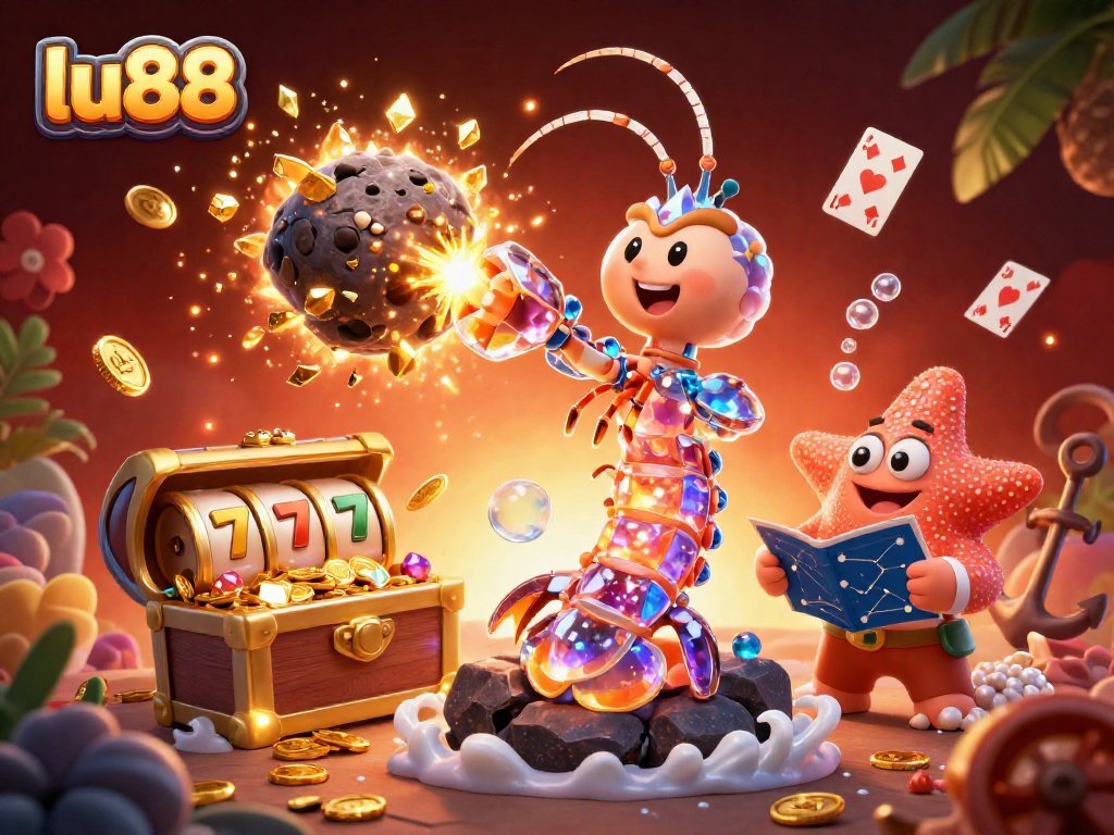 Engage in thrilling slots at lu88 with a vibrant underwater treasure explosion.