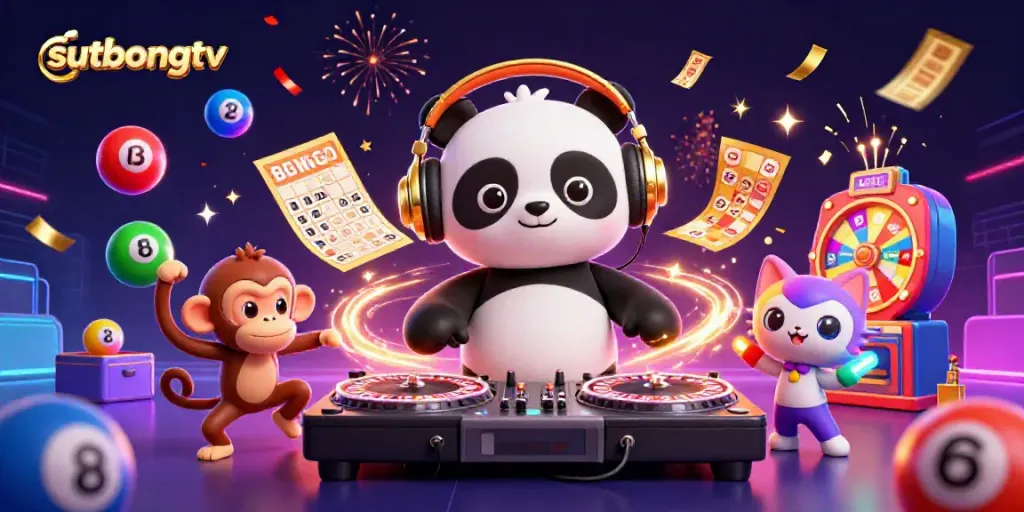 Engage with sutbongtv featuring colorful characters in a lively casino environment with dynamic jackpot elements.