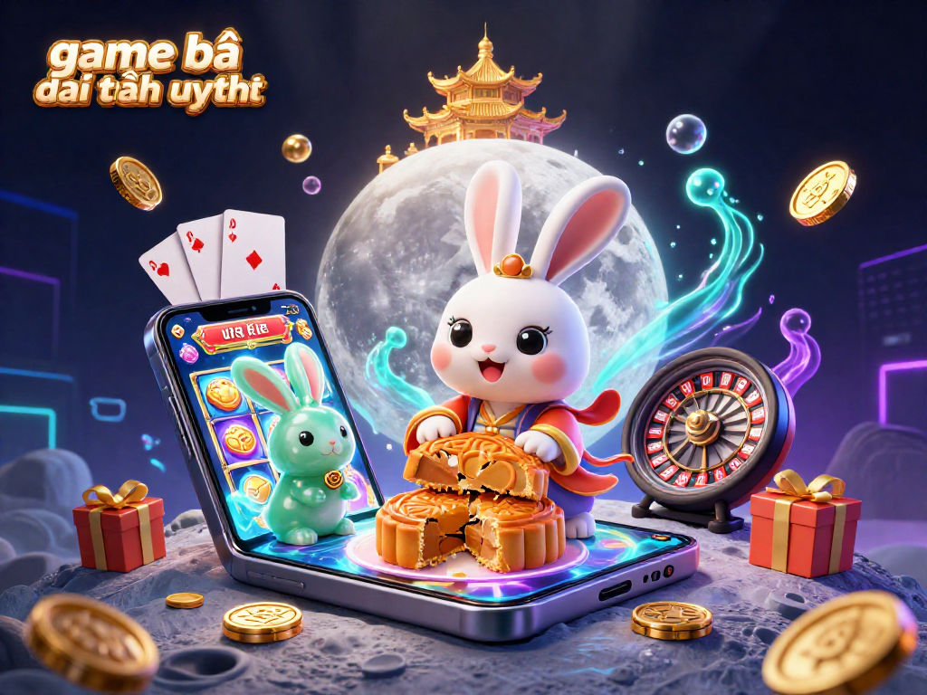 Engage in game bài đổi thưởng uy tín with vibrant 3D characters and casino elements in a captivating illustration.