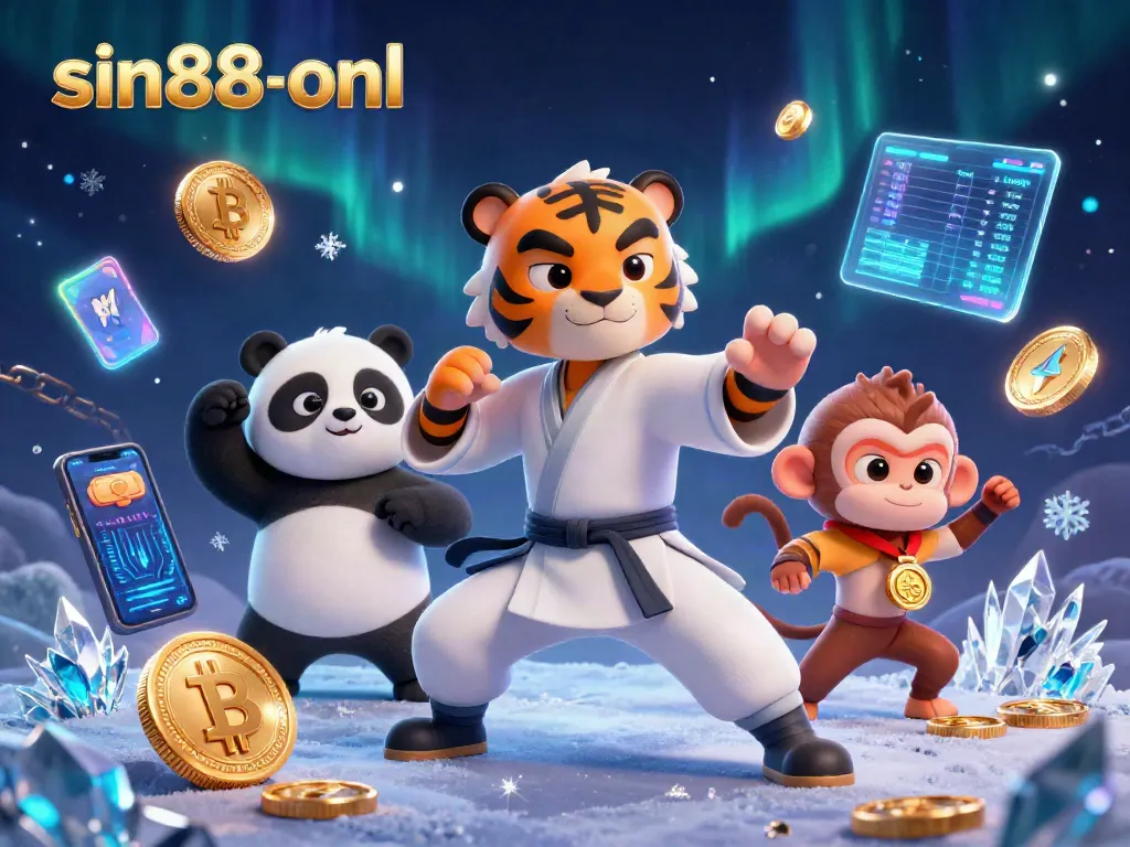 Experience thrilling gaming at sin88-onl with a vibrant 3D casino illustration showcasing characters and crypto elements.