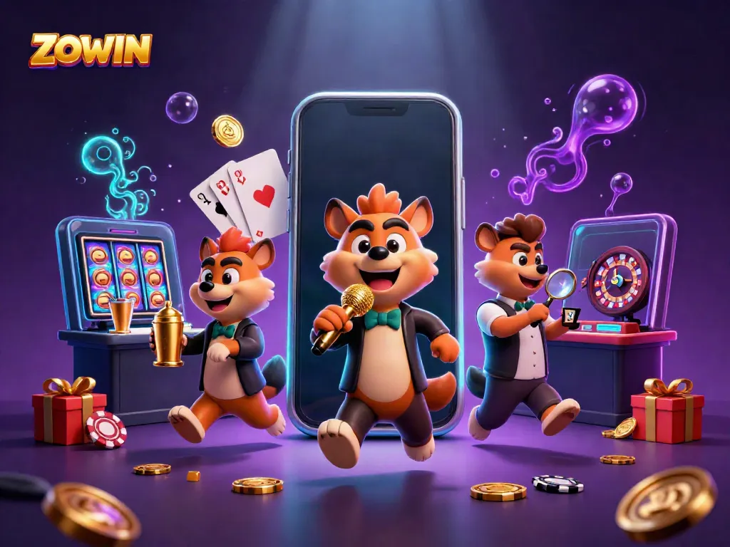 Experience the excitement of ZOWIN at a lively comedy casino with engaging performances and vibrant games.