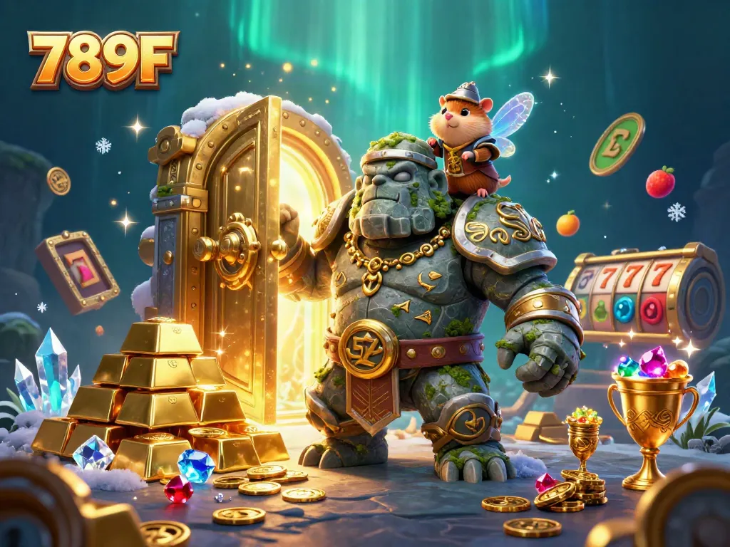 Engage with the excitement of 789F at the vibrant casino-themed scene with dynamic gaming elements.