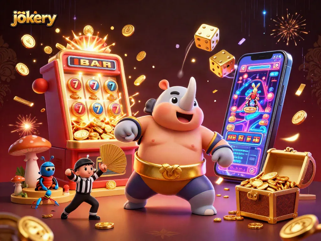 Engage with jokery excitement in a vibrant casino scene featuring energetic characters and dynamic gameplay.