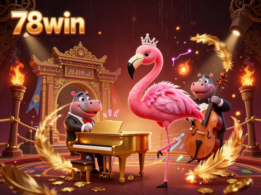 Engage in thrilling casino action with 78win's vibrant characters and elements in an electrifying atmosphere.