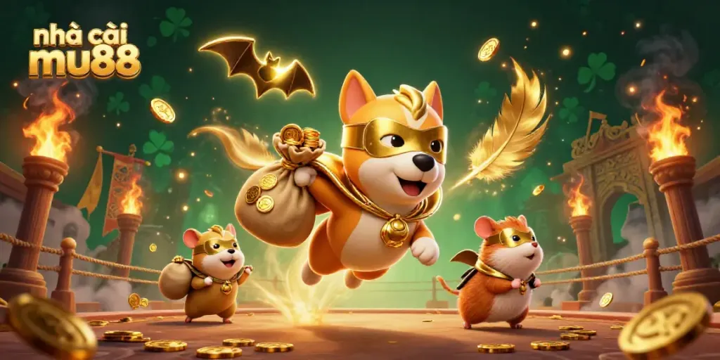 Experience gaming thrills at nhà cái mu88 with a dynamic 3D superhero scene and vibrant casino elements.