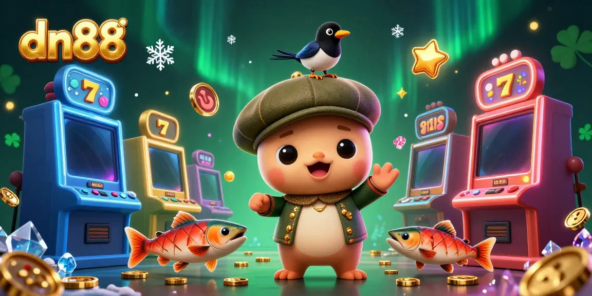Experience dn88 excitement with a lively scene featuring charming characters and vibrant casino elements.