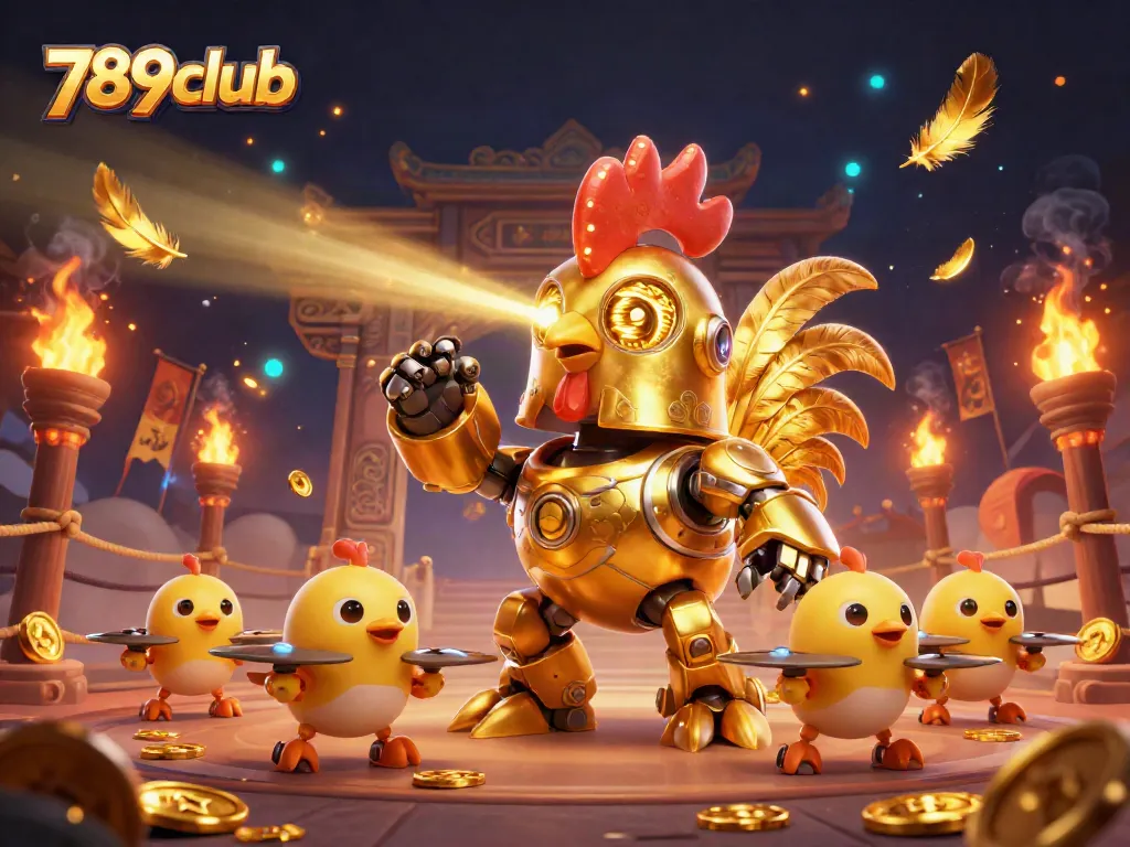 Engage in exciting gameplay with 789club's dynamic casino scene featuring golden elements and action.