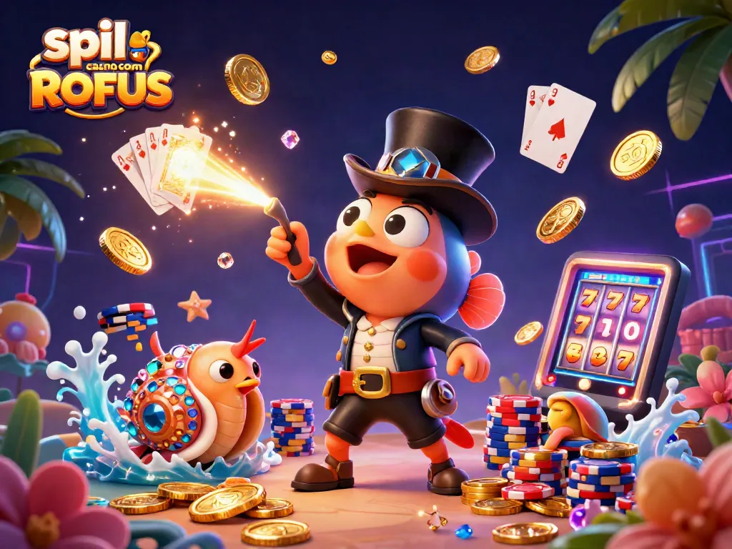 Play exciting games at spil casino uden om ROFUS while collecting golden coins and treasures in a vibrant underwater scene