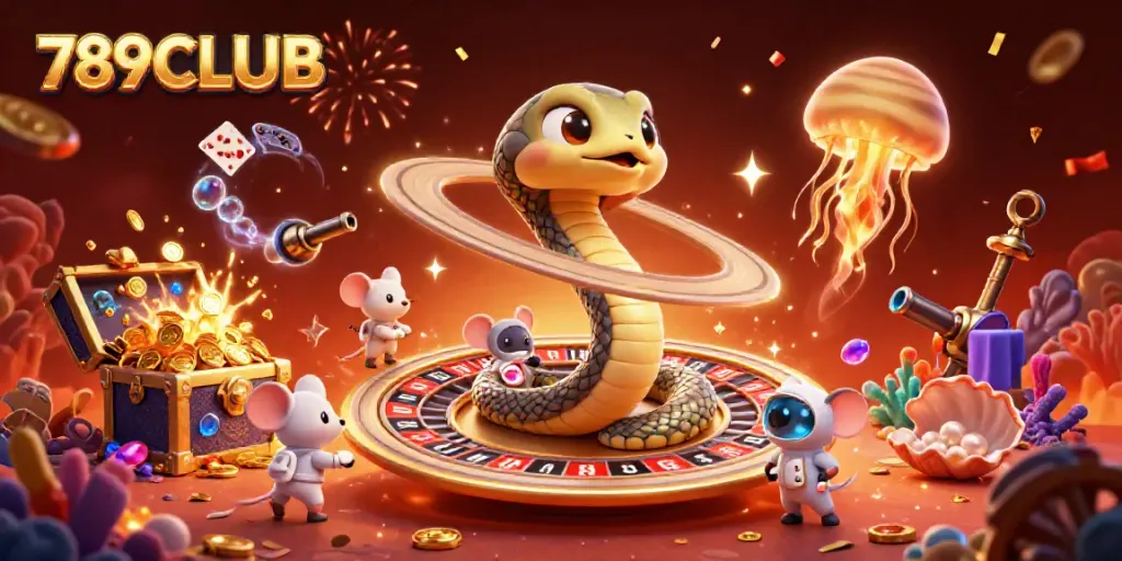 Experience the excitement of betting at 789CLUB with cosmic illustrations of casino action.