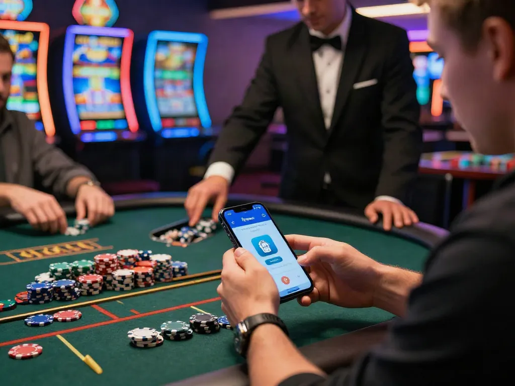Spieler, der die itsme-App im Casino verwendet, um sicher zu spielen: casino avec itsme Belgien.