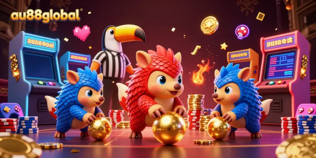 Experience competitive action with au88global's charming pangolin rivals and exciting game elements