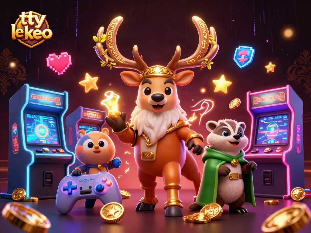 Engage with ty le keo as colorful 3D elements and characters animate a vibrant casino scene.