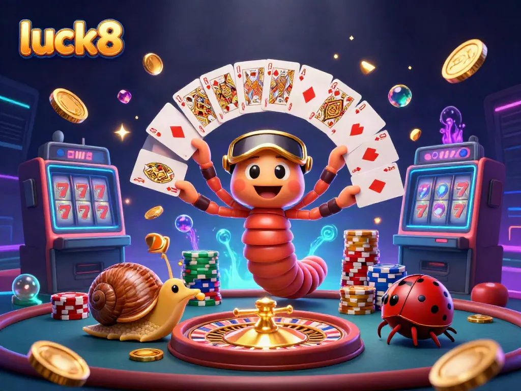 Experience immersive gambling action with luck8 featuring colorful casino elements and dynamic characters.