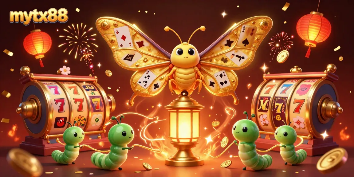 Spin the reels and win with mytx88 in this vibrant casino-themed illustration!