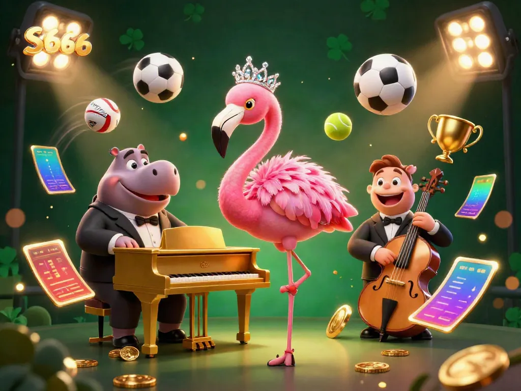 S666 offers vibrant gaming excitement with cartoon characters in a lively casino scene, showcasing dynamic betting elements.