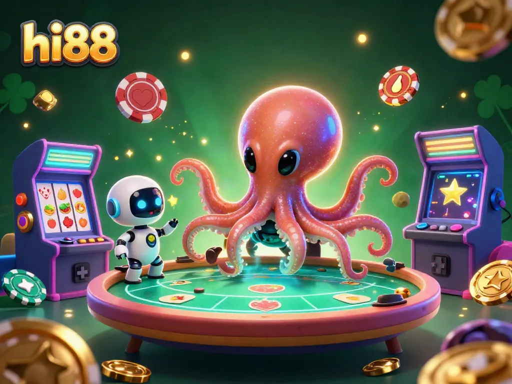 Join the excitement at hi88, where alien octopus and robot spin the slots with vibrant cosmic energy.