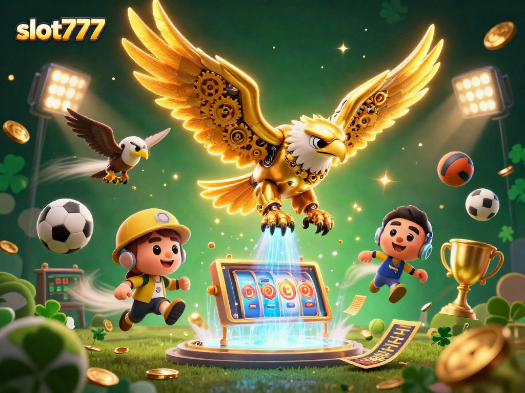 Menggali kemenangan bermain slot777 dengan slot reel bercahaya, dikelilingi oleh elemen permainan yang dinamis.