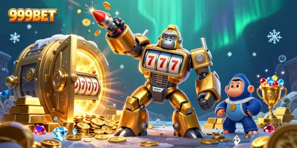 Experience thrilling gaming action with 999BET, featuring dynamic 3D slot machines and vibrant treasures.