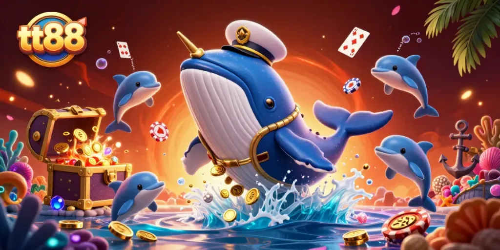 Experience the excitement of tt88 with this captivating casino-themed 3D illustration featuring playful characters.
