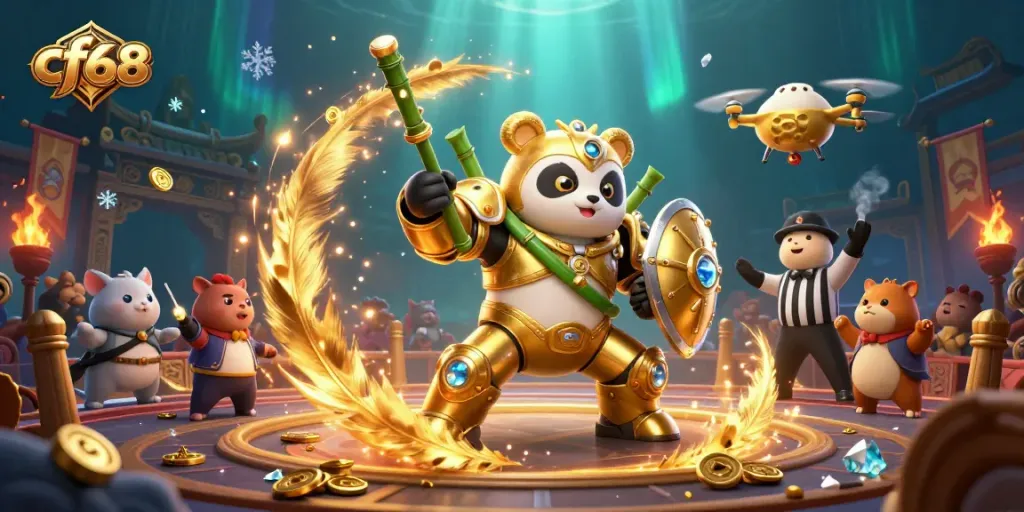 Experience exciting gameplay in cf68's 3D animated casino scene with dynamic action.