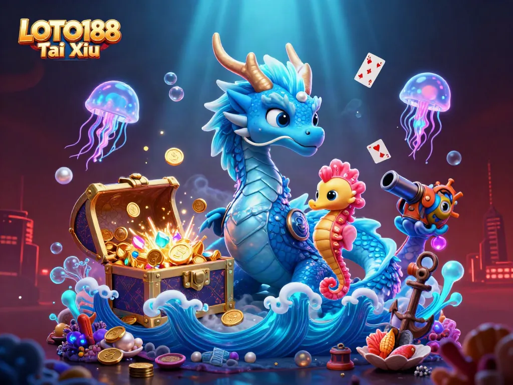 Engage in thrilling LOTO188 Tai Xiu gameplay amidst vibrant underwater visuals.