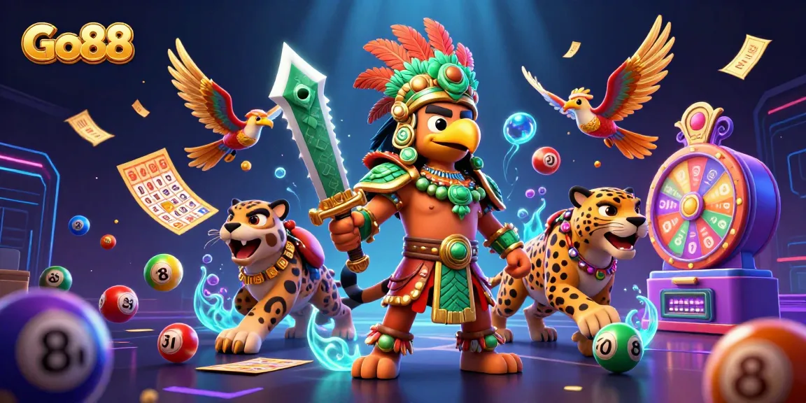 Experience the excitement of Go88 with vibrant casino-themed characters and lively game elements.
