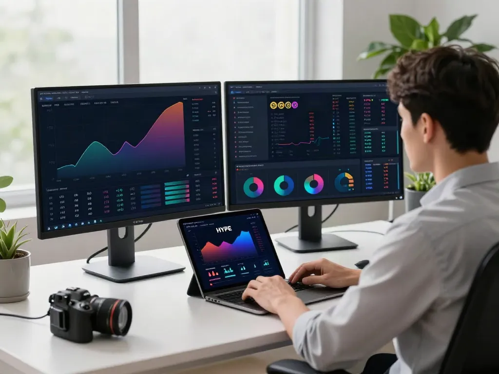 Best way to liquid stake HYPE showcased in a tech workspace with cryptocurrency data analysis.