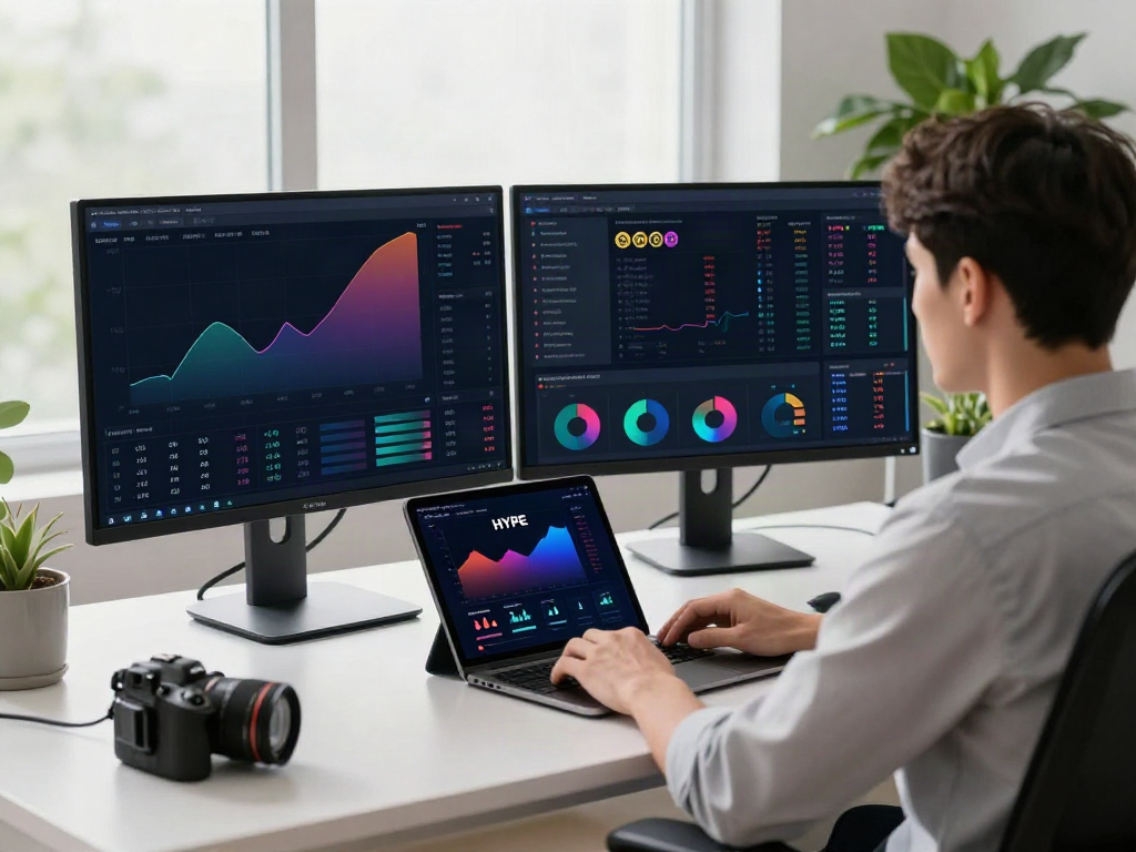 Best way to liquid stake HYPE showcased in a tech workspace with cryptocurrency data analysis.