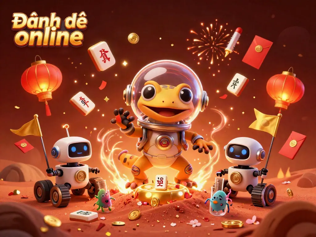 Experience the thrilling excitement of Đánh đề online amidst a vibrant alien casino scene.