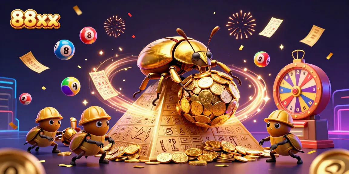 Engage in thrilling lottery gameplay with 88xx featuring vivid balls, golden prizes, and dynamic casino energy.