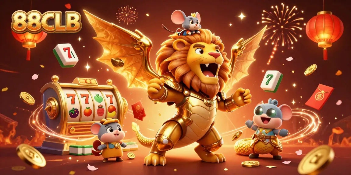Experience dynamic gaming action with 88CLB in a vibrant casino scene packed with excitement.