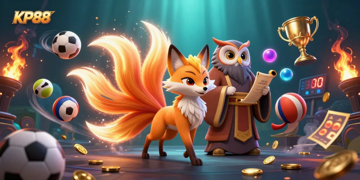 Join KP88 for thrilling sports betting action with vibrant characters and dynamic elements in a vivid casino scene.