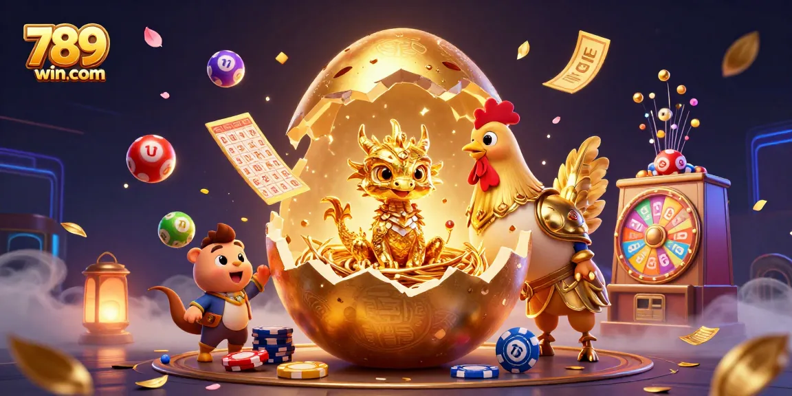 Engage with the vibrant 789win com gaming universe showcasing a majestic golden dragon amid a flurry of dynamic gaming elements.