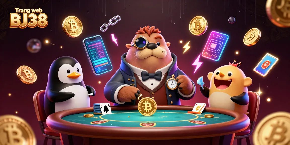 Join the exciting action on the Trang web BJ38 with a lively poker game featuring unique underwater characters.