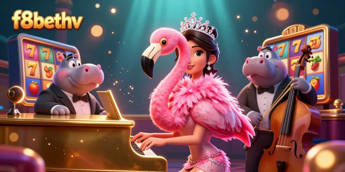 Spin the reels at f8bethv with vibrant casino characters in an engaging 3D scene.