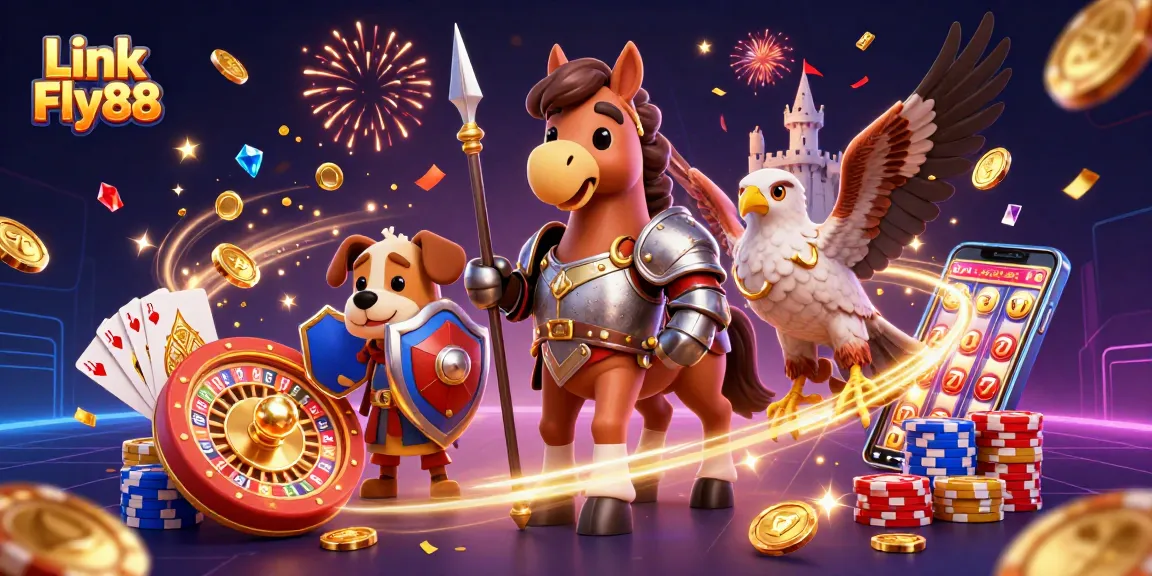 Experience thrilling action with Link Fly88, where vibrant casino elements come alive in this dynamic scene.