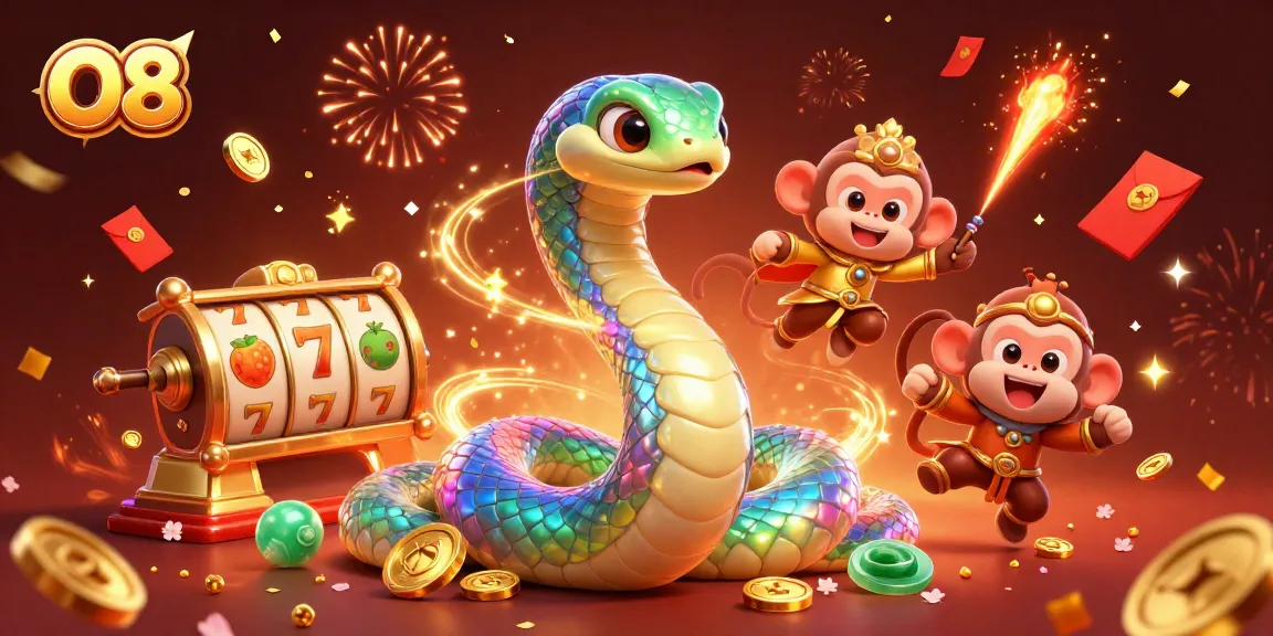 Experience thrilling gameplay at O8 with vibrant visuals, slot reels, and an exciting atmosphere.