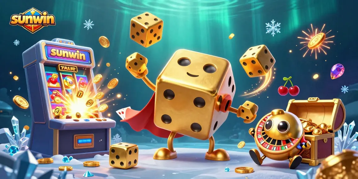 Experience sunwin's vibrant casino gaming with golden dice golem and jackpot excitement