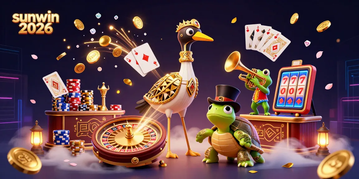 Scatter golden coins and win big at sunwin 2026 with vibrant casino characters and games.