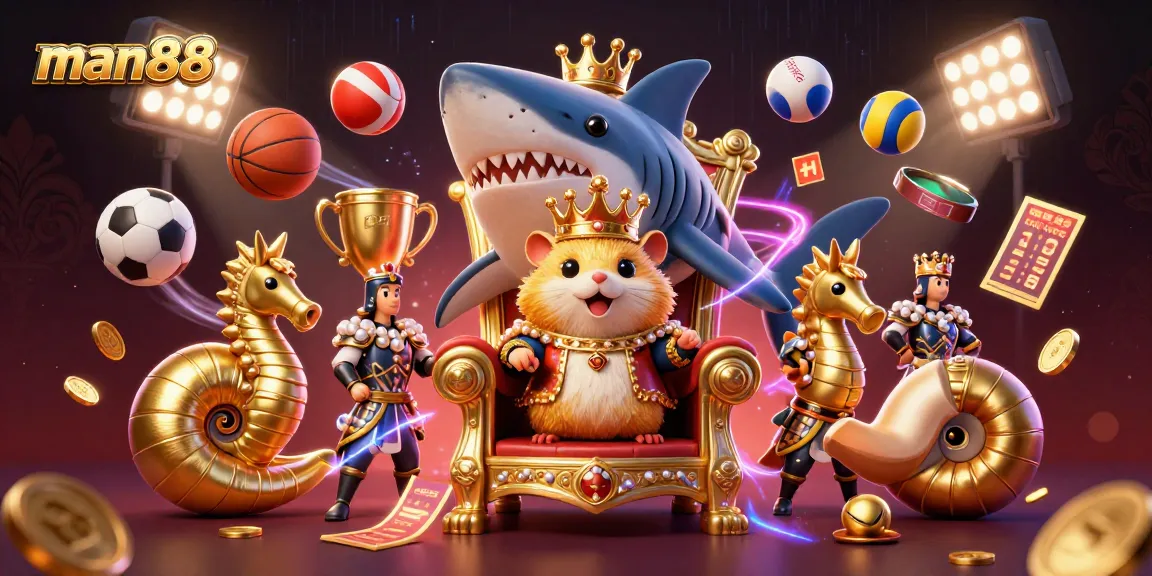 Engage with man88's vibrant sports betting scene featuring animated characters and dynamic game elements.