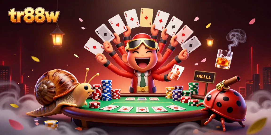 Engage with tr88w's festive casino atmosphere featuring a millipede dealer, snail high-roller, and pill bug excitement.
