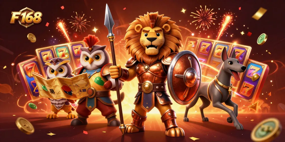 Experience the thrill of entertainment at F 168 with the Spartan lion, owl strategist, and greyhound messenger.