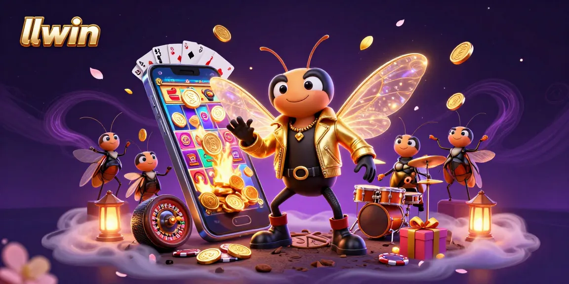 Experience llwin's exciting gaming scene featuring a vibrant cicada rock star and dynamic slot elements.