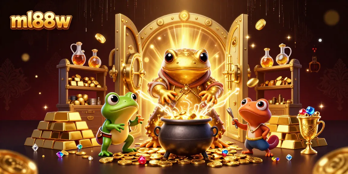 Experience gaming wins at ml88w with gold coins and vibrant casino imagery.
