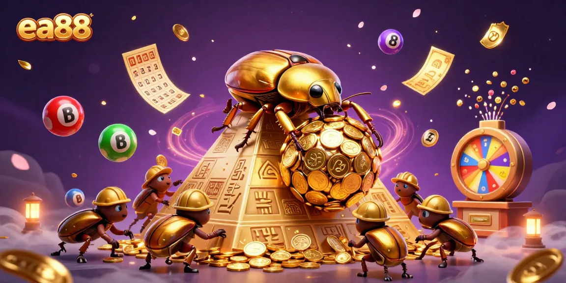 Experience thrilling gameplay with ea88's vibrant lottery scene featuring golden coins and dynamic game elements.