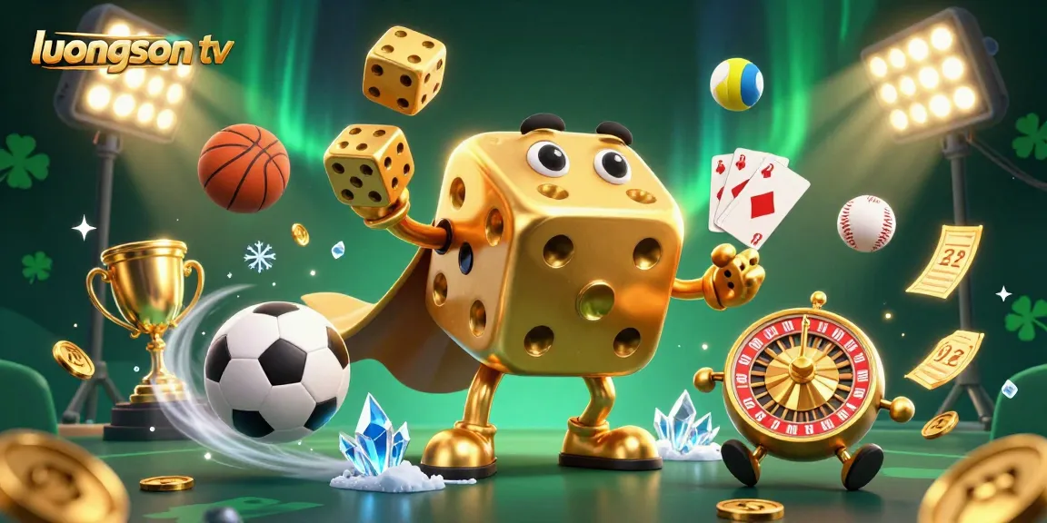 Experience thrilling betting excitement with luongson tv's dynamic 3D sports illustration.
